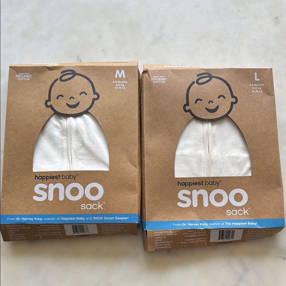 Happiest Baby Organic Cotton  Snoo Sack - Medium and Large - in white